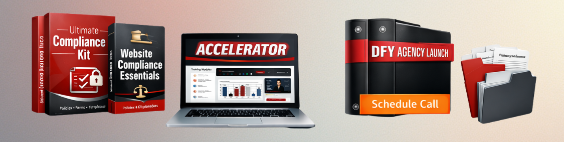 AAA Consultant LLC product ecosystem: digital compliance toolkits, Accelerator program, and DFY agency launch support